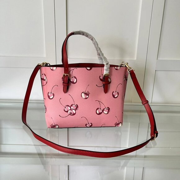 COACH MOLLIE TOTE BAG 25 IN CHERRY PRINT - Picture 1 of 7